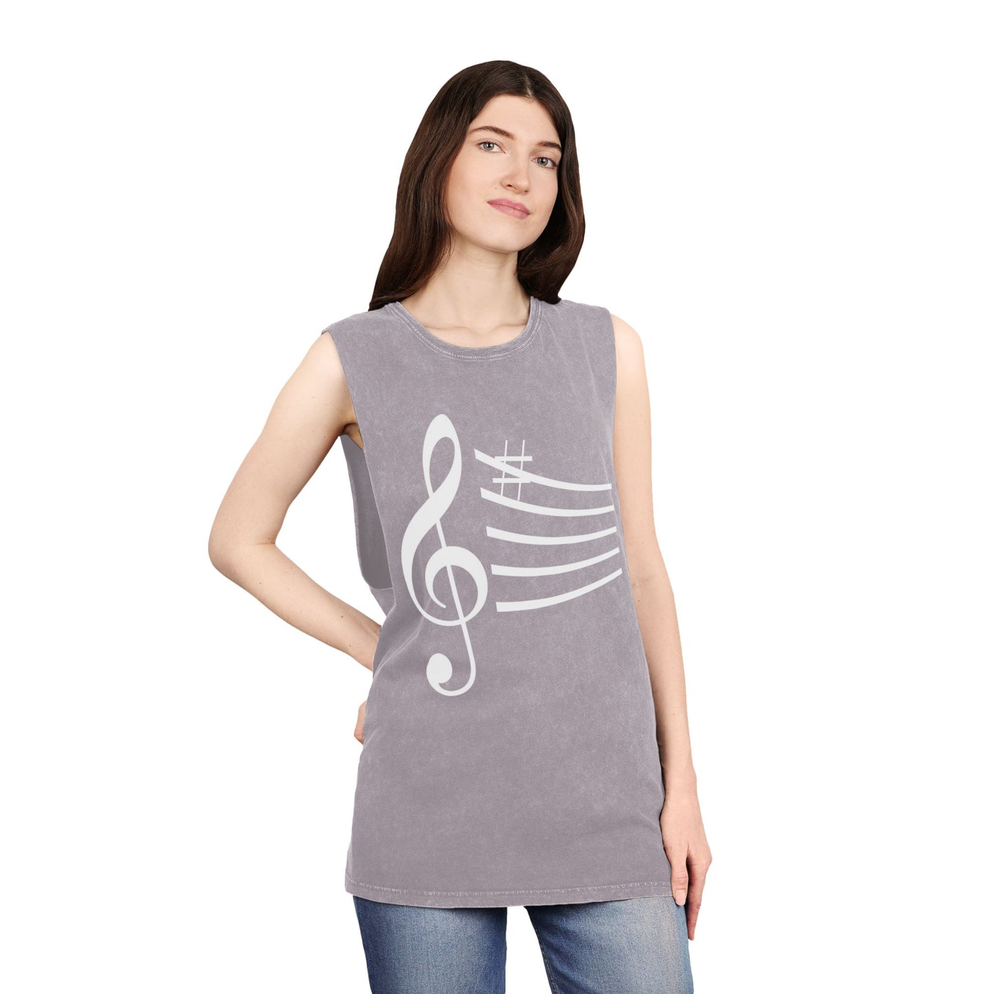 Unisex Musical Stonewash Tank Top | Music Lover Gift, Festival Wear, Summer Top, Casual Style, Gift for Musicians