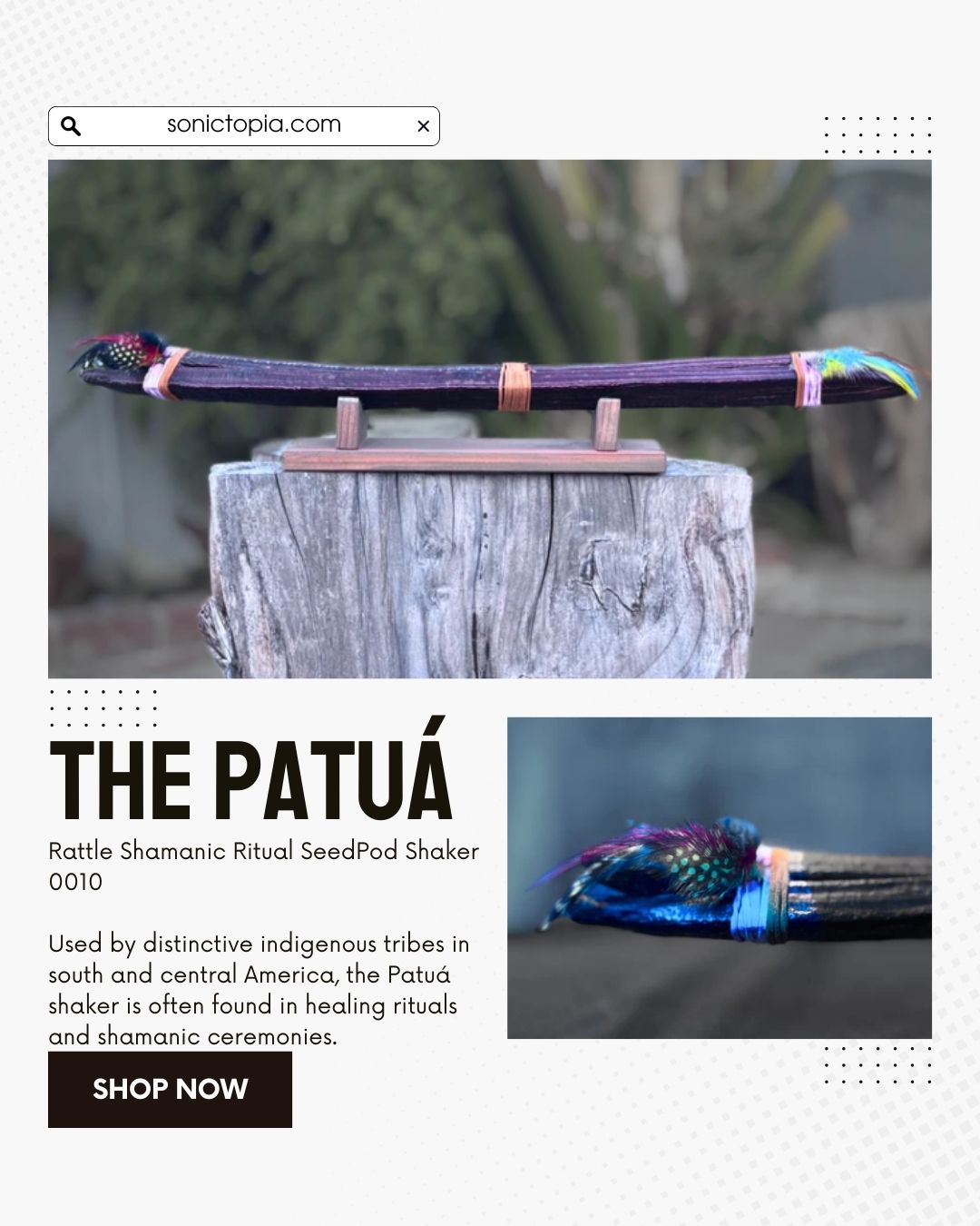 Traditional Amazonian design on Patuá rattle