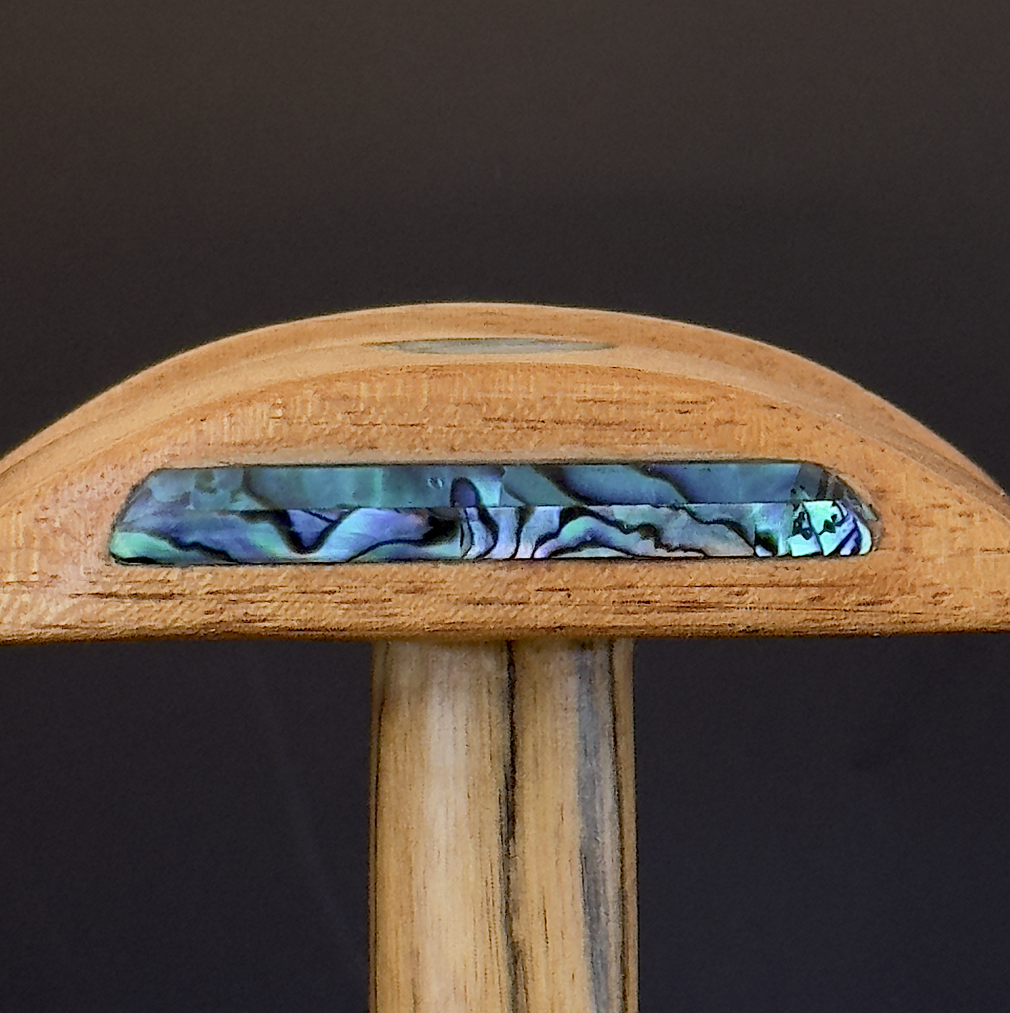 Exotic Woods Headphone Stand with Abalone Inlay - Handmade Studio Decor | Great Gift for Audiophile, Producer, DJ, Gamer, Art Collector - SONICTOPIA