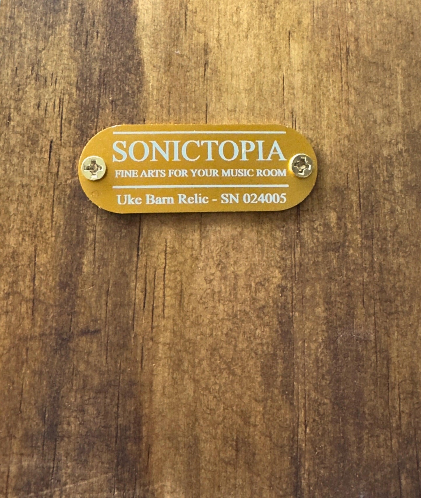 The Uke Barn - Wall frame for Soprano Ukulele Relic Series - Worn Vanilla - SONICTOPIA