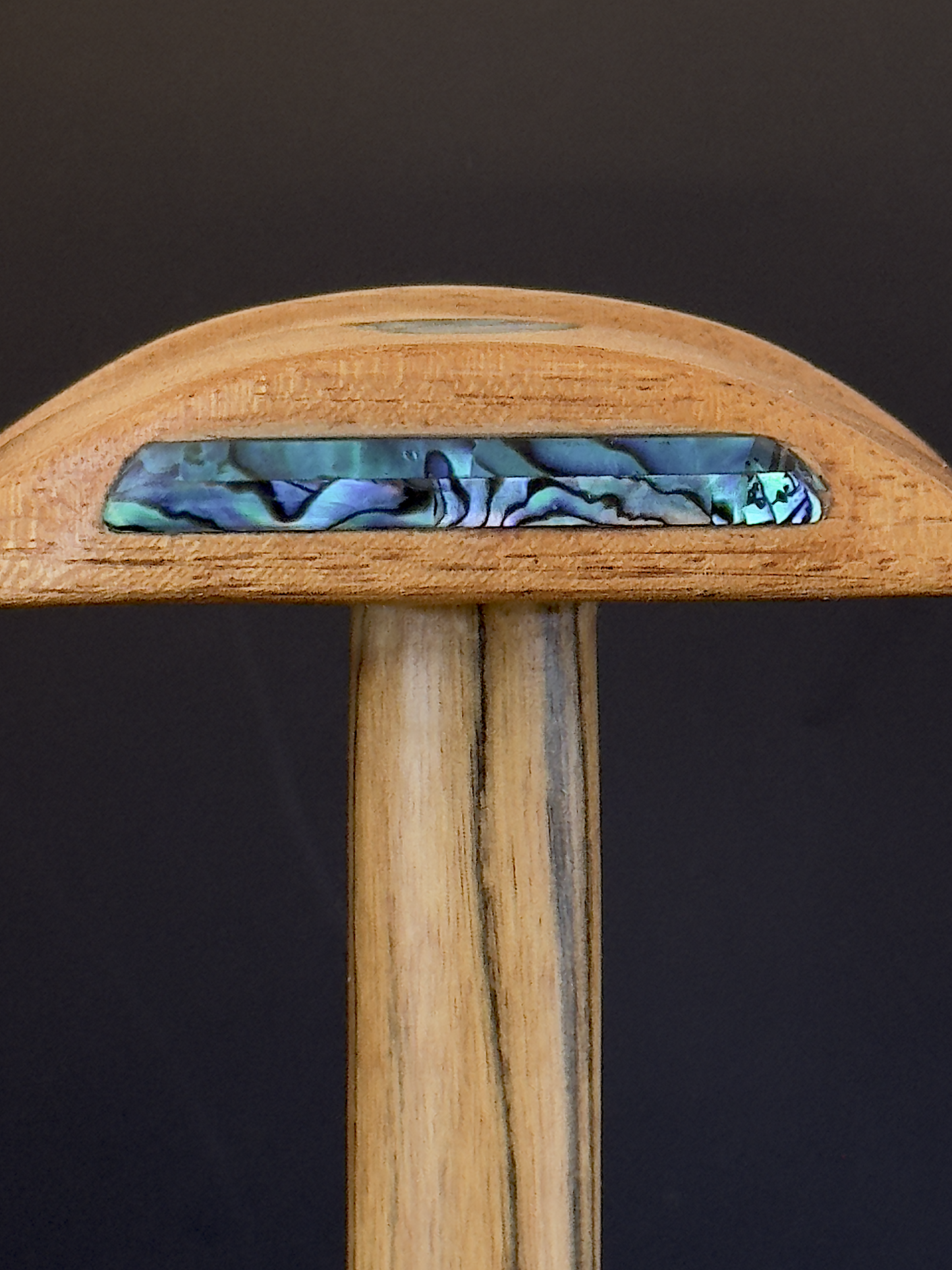 Exotic Woods Headphone Stand with Abalone Inlay - Handmade Studio Decor | Great Gift for Audiophile, Producer, DJ, Gamer, Art Collector
