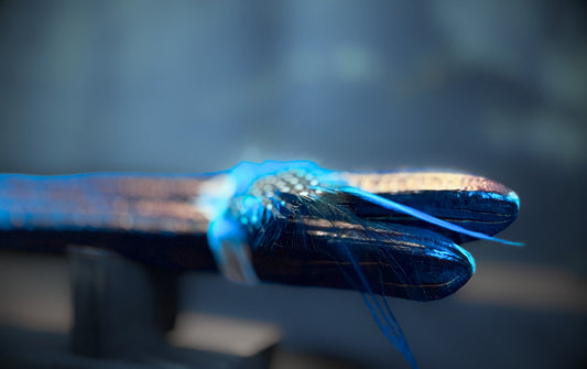 Detail of natural seed pod shell on Patuá rattle #008