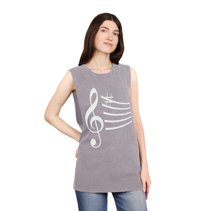 Unisex Musical Stonewash Tank Top | Music Lover Gift, Festival Wear, Summer Top, Casual Style, Gift for Musicians