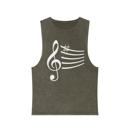 Unisex Musical Stonewash Tank Top | Music Lover Gift, Festival Wear, Summer Top, Casual Style, Gift for Musicians