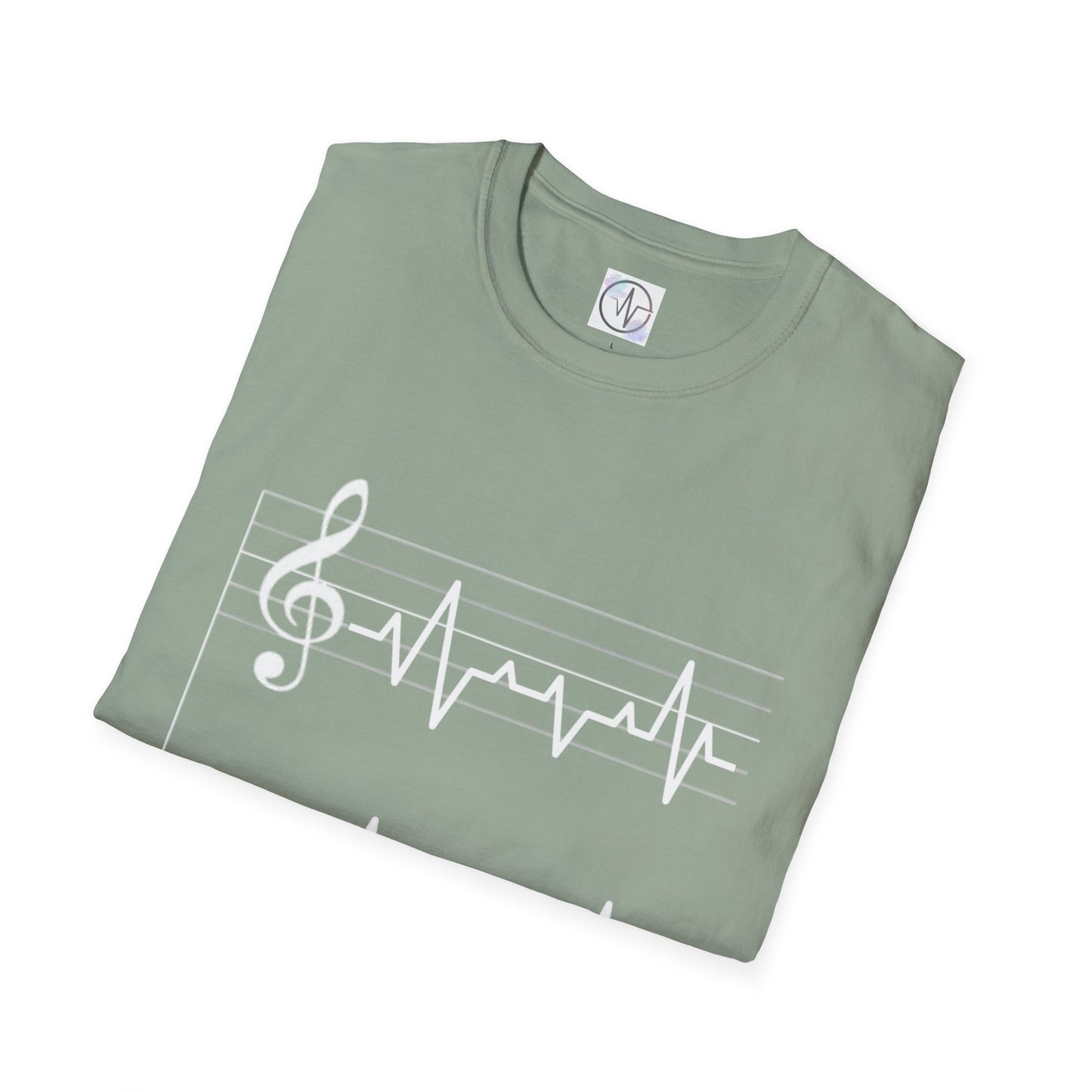 Musical Heartbeat T-Shirt  Music Lover Gift  Unisex Tee  Custom Graphic Shirt  Perfect for Concerts  Festivals and Everyday Wear