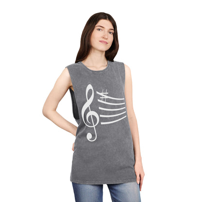 Unisex Musical Stonewash Tank Top | Music Lover Gift, Festival Wear, Summer Top, Casual Style, Gift for Musicians