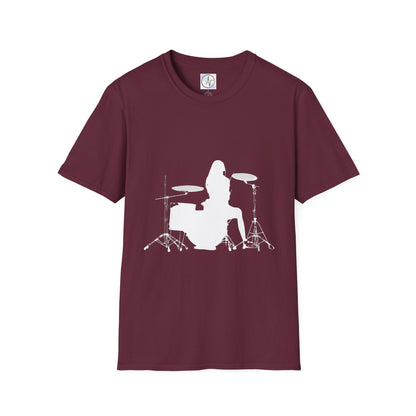 Drummer Silhouette T Shirt Designer Wear Great for Concerts Band Rehearsal and everyday use Perfect Gift Idea for Musician Music Lovers Drum