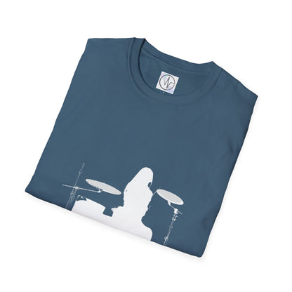 Drummer Silhouette T Shirt Designer Wear Great for Concerts Band Rehearsal and everyday use Perfect Gift Idea for Musician Music Lovers Drum