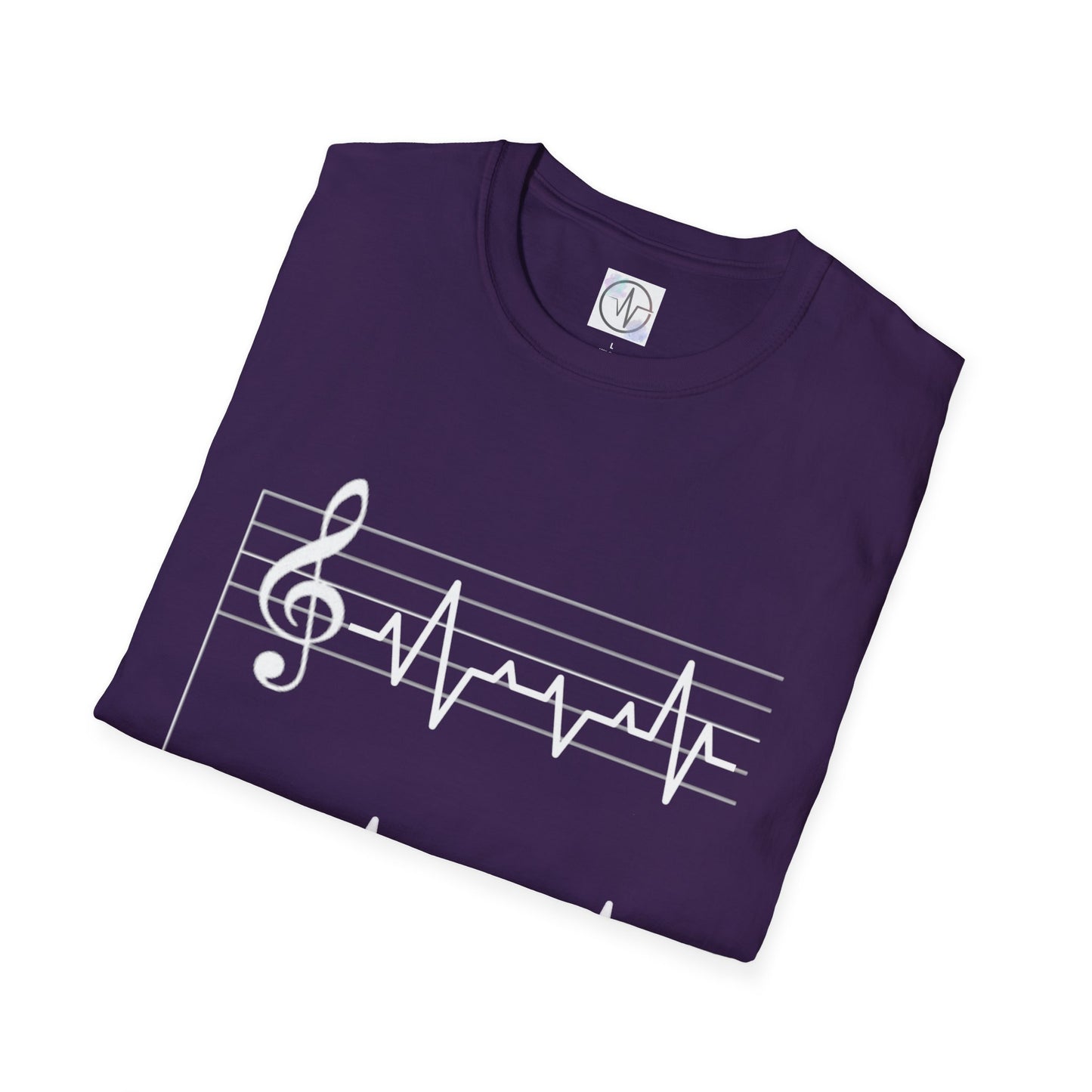 Musical Heartbeat T-Shirt  Music Lover Gift  Unisex Tee  Custom Graphic Shirt  Perfect for Concerts  Festivals and Everyday Wear