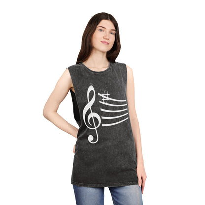 Unisex Musical Stonewash Tank Top | Music Lover Gift, Festival Wear, Summer Top, Casual Style, Gift for Musicians