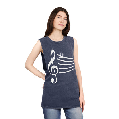 Unisex Musical Stonewash Tank Top | Music Lover Gift, Festival Wear, Summer Top, Casual Style, Gift for Musicians