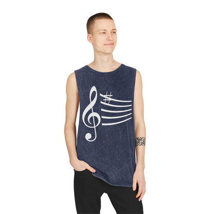 Unisex Musical Stonewash Tank Top | Music Lover Gift, Festival Wear, Summer Top, Casual Style, Gift for Musicians