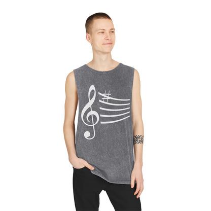 Unisex Musical Stonewash Tank Top | Music Lover Gift, Festival Wear, Summer Top, Casual Style, Gift for Musicians