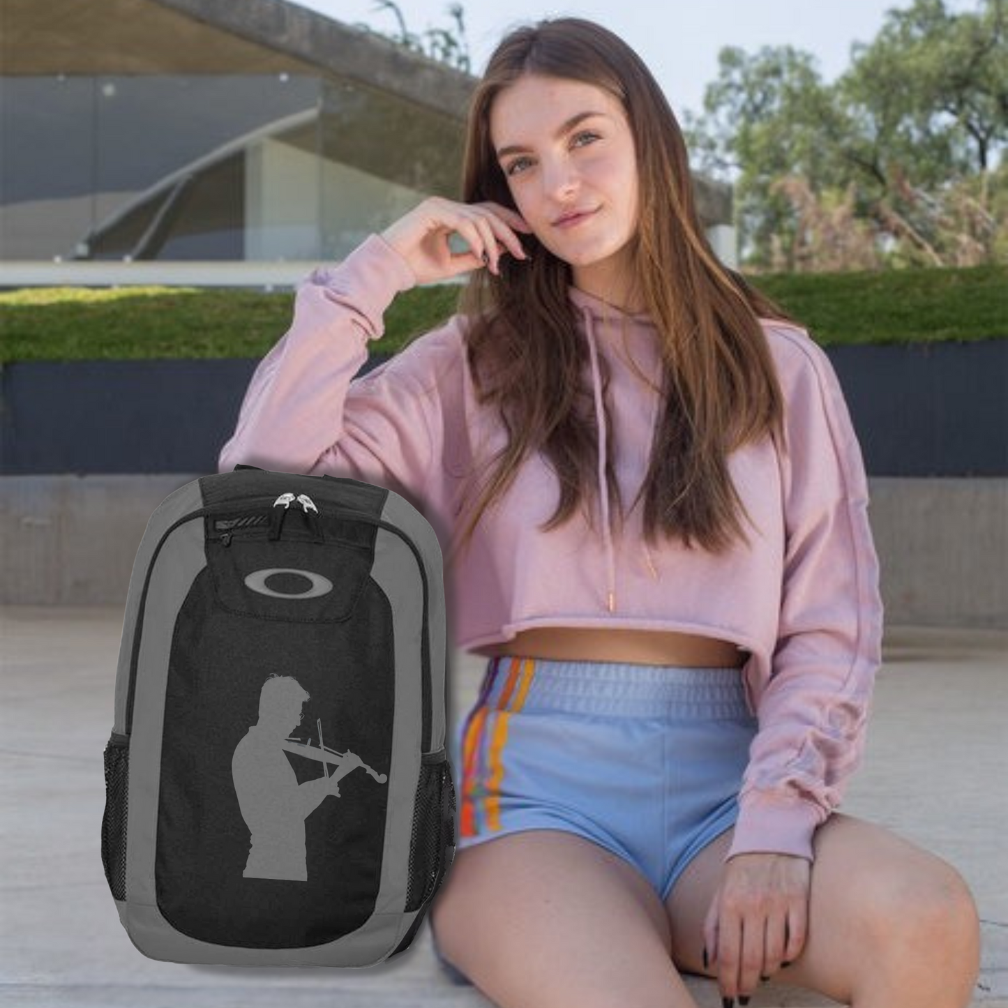 Violin Player Oakley Enduro Backpack 20L Musician Music Lover Gift Composer Carry Bag Orchestra Silhouette Water Resistant Laptop Carry Bag