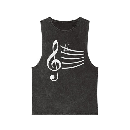 Unisex Musical Stonewash Tank Top | Music Lover Gift, Festival Wear, Summer Top, Casual Style, Gift for Musicians