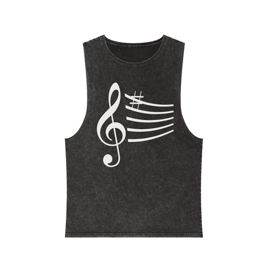 Unisex Musical Stonewash Tank Top | Music Lover Gift, Festival Wear, Summer Top, Casual Style, Gift for Musicians