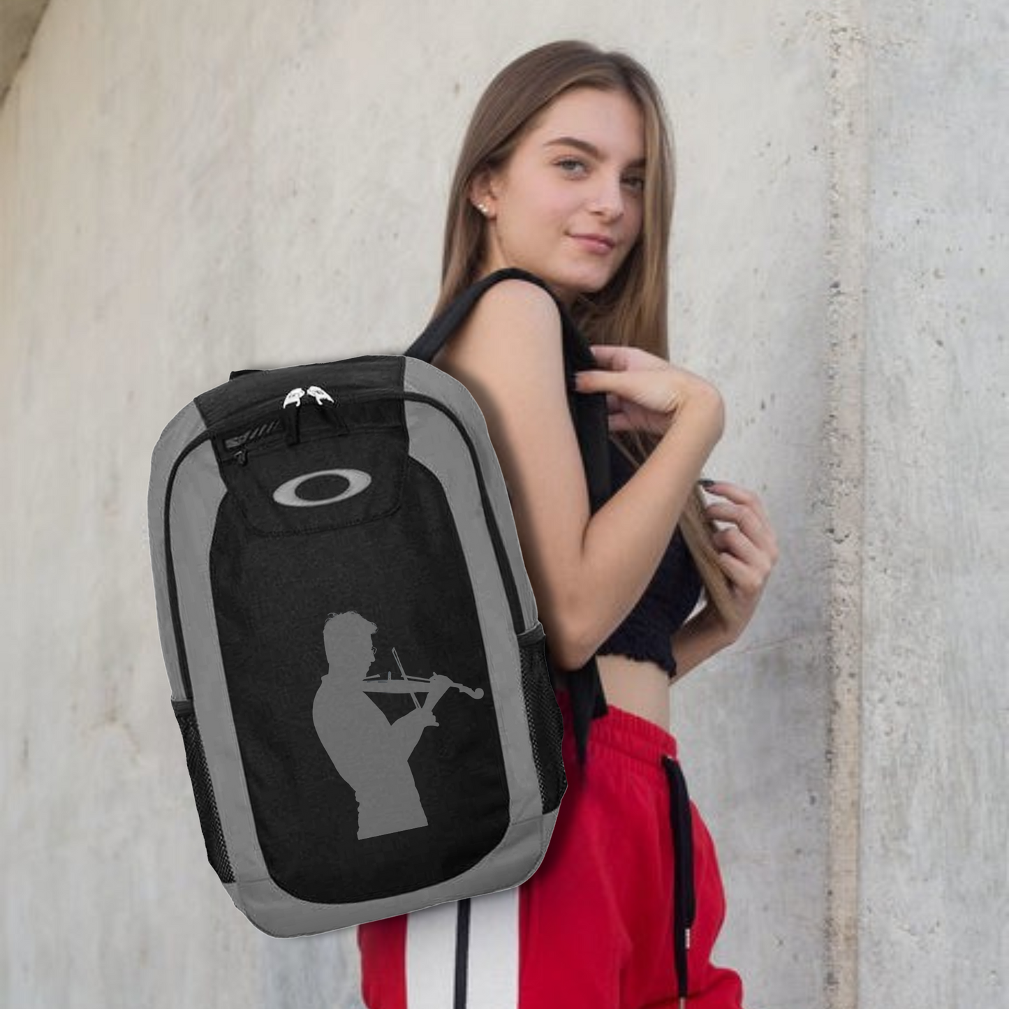 Violin Player Oakley Enduro Backpack 20L Musician Music Lover Gift Composer Carry Bag Orchestra Silhouette Water Resistant Laptop Carry Bag