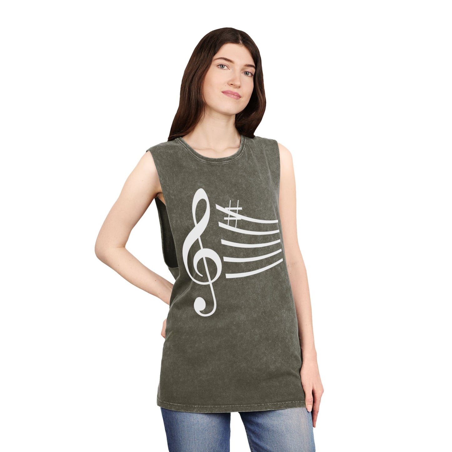 Unisex Musical Stonewash Tank Top | Music Lover Gift, Festival Wear, Summer Top, Casual Style, Gift for Musicians