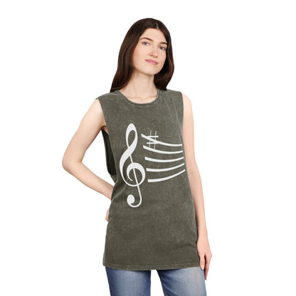 Unisex Musical Stonewash Tank Top | Music Lover Gift, Festival Wear, Summer Top, Casual Style, Gift for Musicians