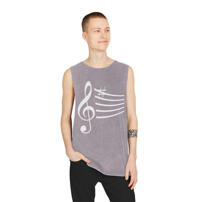 Unisex Musical Stonewash Tank Top | Music Lover Gift, Festival Wear, Summer Top, Casual Style, Gift for Musicians