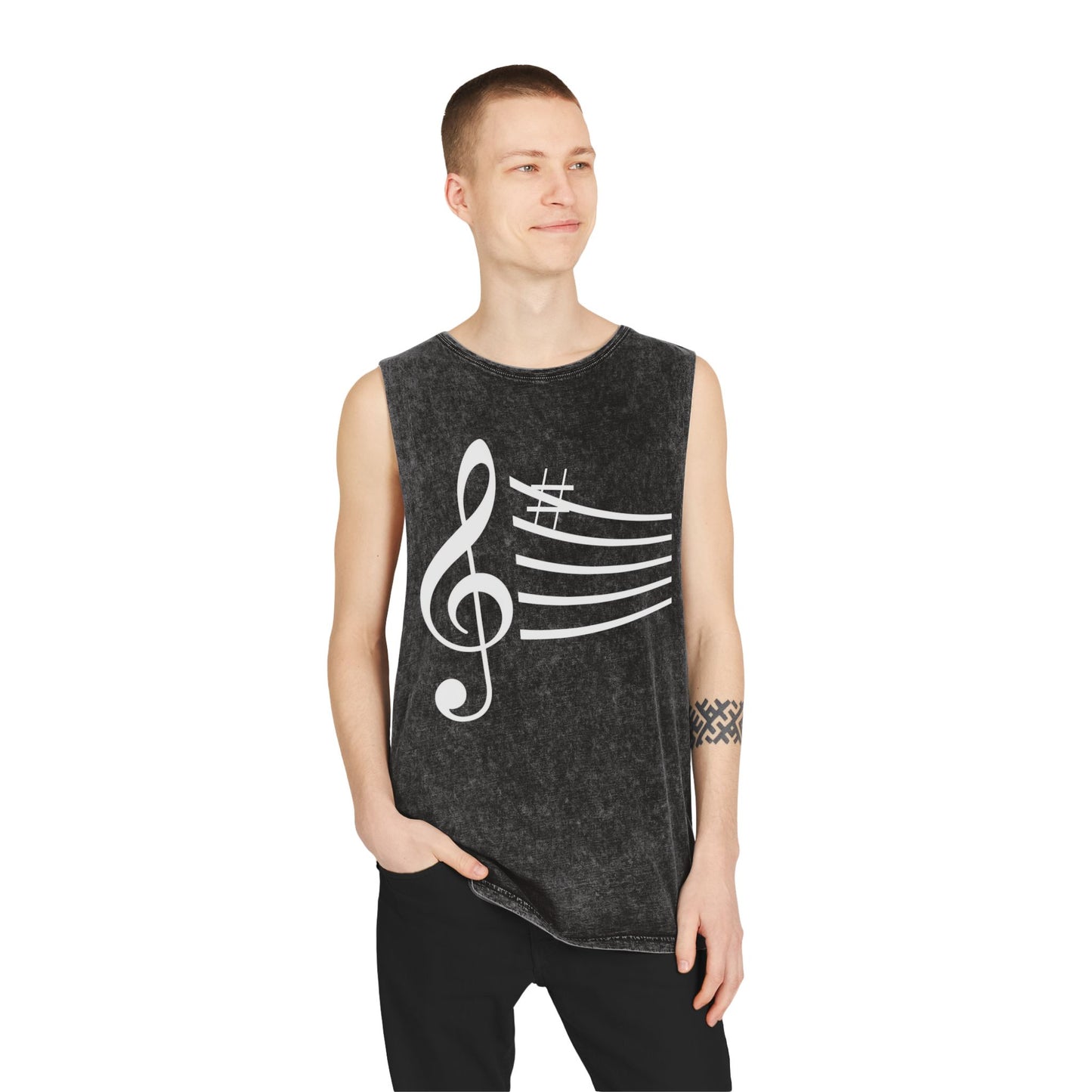Unisex Musical Stonewash Tank Top | Music Lover Gift, Festival Wear, Summer Top, Casual Style, Gift for Musicians