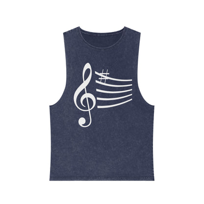 Unisex Musical Stonewash Tank Top | Music Lover Gift, Festival Wear, Summer Top, Casual Style, Gift for Musicians