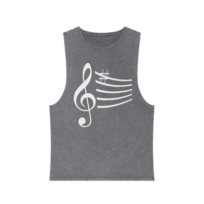 Unisex Musical Stonewash Tank Top | Music Lover Gift, Festival Wear, Summer Top, Casual Style, Gift for Musicians