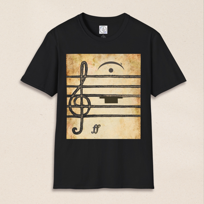 Cotton Musician Tee Shirt Design Music Note Staff Line Art Style Casual Wear Treble Clef Symbol Shirt Gift Idea For Musician Fashion Wear