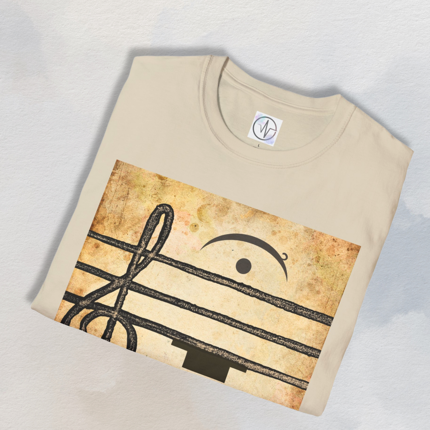 Cotton Musician Tee Shirt Design Music Note Staff Line Art Style Casual Wear Treble Clef Symbol Shirt Gift Idea For Musician Fashion Wear