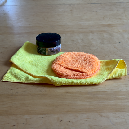 Before and after using natural wood polish on exotic wood