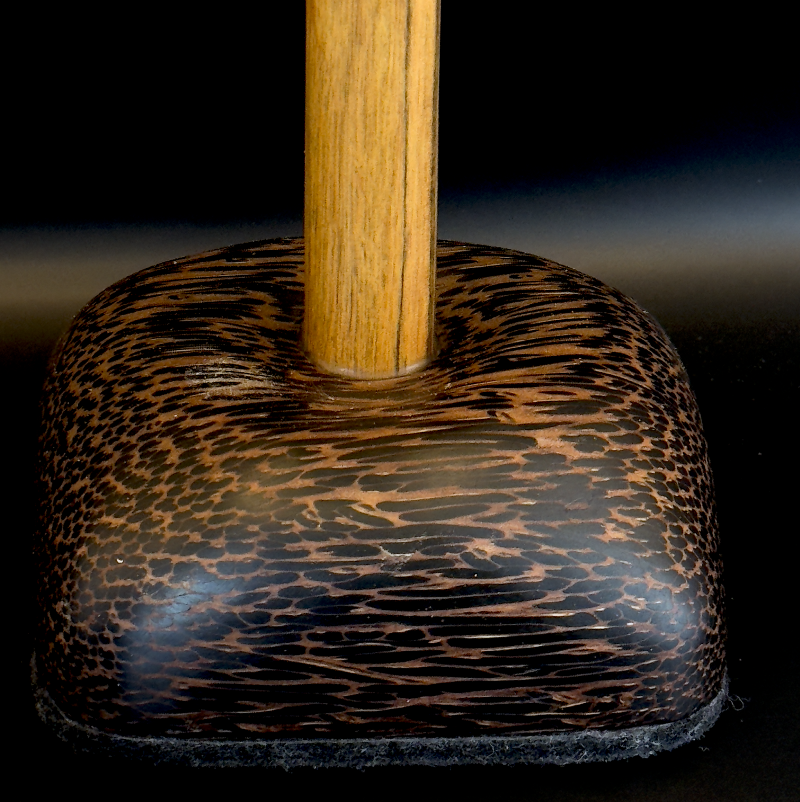 Base construction of exotic wood headphone stand