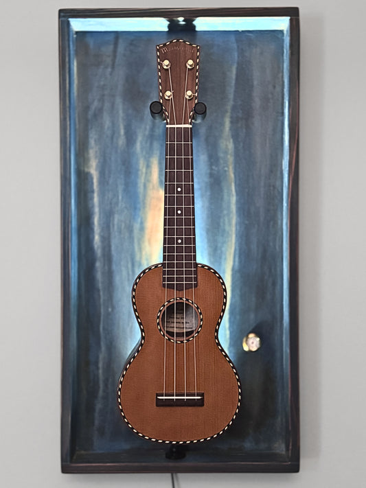 The Uke Barn - Wall frame for Soprano Ukulele - Relic Series - Reef Blue