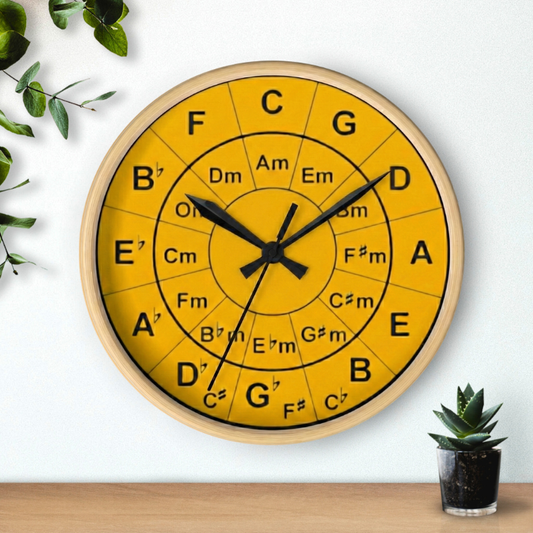 Circle of Fifths Music Theory Wall Clock | Musician Classroom Art